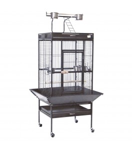 Jaulas PARQUE en gris-forja con pie exterior para pájaros 61x56x156cm