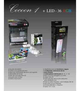 Acuario/Gambario Cocoon 1 con LED 36 RGB