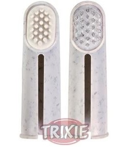 Trixie 2 cepillos dientes para dedo, masaje y limpieza