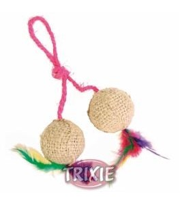 Trixie 2 Pelotas Yute rellenas Catnip, con cuerda