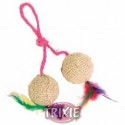 Trixie 2 Pelotas Yute rellenas Catnip, con cuerda