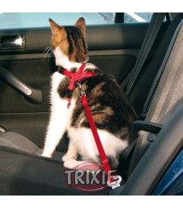 Trixie Arnés y Cinturón seguridad gatos 20-50 cm Rojo
