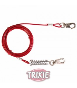 Cable plastificado con muelle, 5 m., Rojo