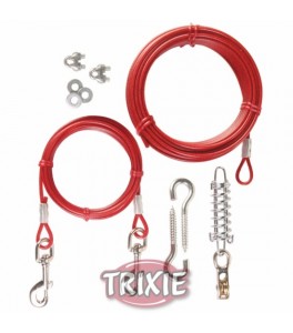 2 Cables plastificados, muelle, Extra, 15 m, Rojo