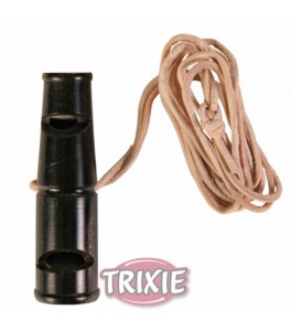 Silbato Buffalo, lazo piel, doble tono, 6, 5 cm.