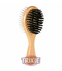 Cepillo/carda, madera, circular, doble, 6x17 cm