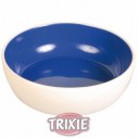 Trixie Comedero cerámico gatos, 0.3 l/ø 12 cm, crema/blue