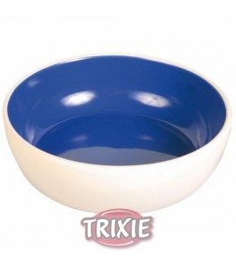 Trixie Comedero cerámico gatos, 0.3 l/ø 12 cm, crema/blue