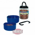 Trixie Set viaje plástico, 2 cuencos de 0.75 l, Bote de 2 l.