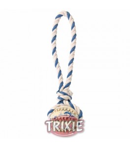 Trixie Denta Fun pelota con cuerda algodón, ø 7 cm,24 cm