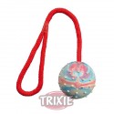 Trixie Pelota con cuerda, caucho natural, ø 6 cm,30 cm