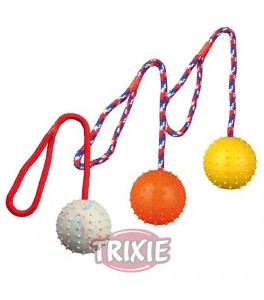 Trixie Pelota con cuerda, caucho natural, ø 7 cm,30 cm