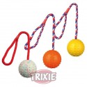 Trixie Pelota con cuerda, caucho natural, ø 7 cm,30 cm