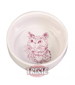 Trixie Comed. cerámico gatos, motivos, 0.3 l/ø 11 cm, bl.