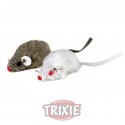 Trixie Ratón peluche con cascabel, 5 cm, 2 uds, bl./Gris
