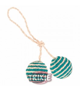 Trixie 2 Pelotas cuerda sisal con Catnip, ø 4 cm