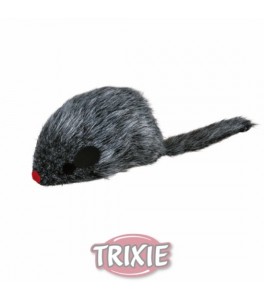 Trixie Ratón forrado de pelo Largo Saltarín 8.5 cm, Gris