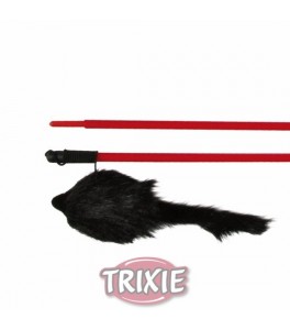 Trixie Vara de juego, con ratón peluche largo, 50 cm