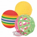 Trixie Serie de 3 pelotas, con cascabel, ø 3.5/4 cm
