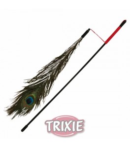Trixie Varita juego con pluma Pavo Real 47 cm