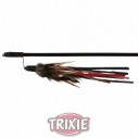 Trixie Varita juego con plumero con cuero y plumas 50 cm