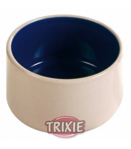 Trixie Comedero cerámico, 100 ml, ø 7 cm, Azul/Crema