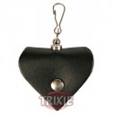 Trixie Portadirecciones Corazón de piel color negro para perro