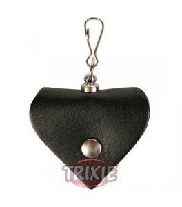 Trixie Portadirecciones Corazón de piel color negro para perro