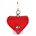 Trixie Portadirecciones Corazón de piel color rojo para perro