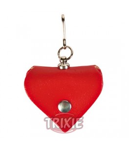 Trixie Portadirecciones Corazón de piel color rojo para perro
