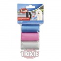 Trixie 3 Rollos de 15 bolsas con asas, colores surtidos para perro