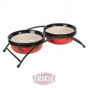 Trixie Set comederos cerámicos impresos, 2x0,25l para gatos