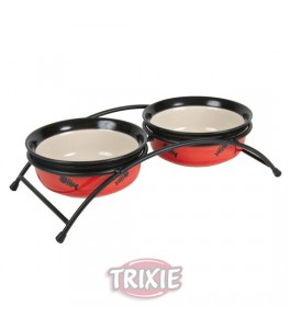 Trixie Set comederos cerámicos impresos, 2x0,25l para gatos