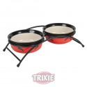 Trixie Set comederos cerámicos impresos, 2x0,25l para gatos