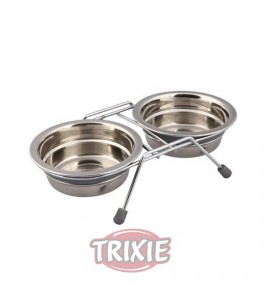 Trixie Comederos de acero inoxidable, antivibración