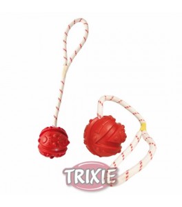 Trixie Pelota con cuerda de caucho flotante, ø 7 cm,35 cm