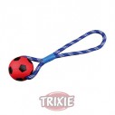 Trixie Pelota Fútbol en cuerda, Goma de caucho, ø8cm,35cm