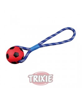 Trixie Pelota Fútbol en cuerda, Goma de caucho, ø8cm,35cm