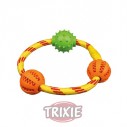 Trixie Denta Fun Anillo de Cuerda con Pelotas, ø 20cm