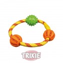 Trixie Denta Fun Anillo de Cuerda con Pelotas, ø 20cm