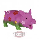 Trixie Cerdo látex floreado con sonido original animal, 20 cm
