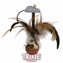 Trixie Bola con pluma y sonido, 15 cm.