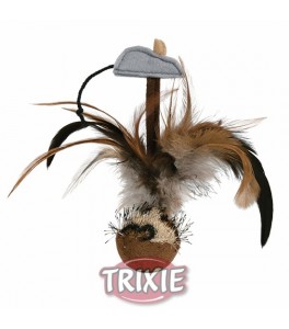 Trixie Bola con pluma y sonido, 15 cm.