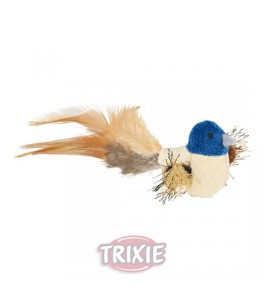 Trixie Pájaro con plumas y Catnip, Peluche, 8 cm