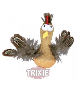 Trixie Pollo Roly-Poly, plumas y sonido, 10 cm