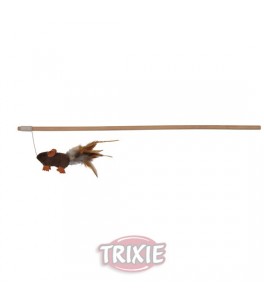 Trixie Varita madera, ratón con plumas, 50cm