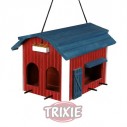 Trixie Comedero Colgante Ext, 2 Zonas,madera, 24x22x32 cms