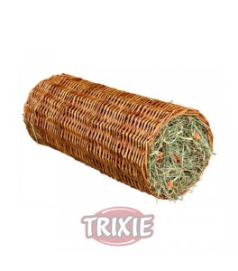 Trixie Túnel Mimbre con heno, zanahoria, ø15x33cm, 110g