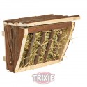 Trixie Comedero Heno con tapa, Corteza Tronco, para roedores, 20×15×17cm
